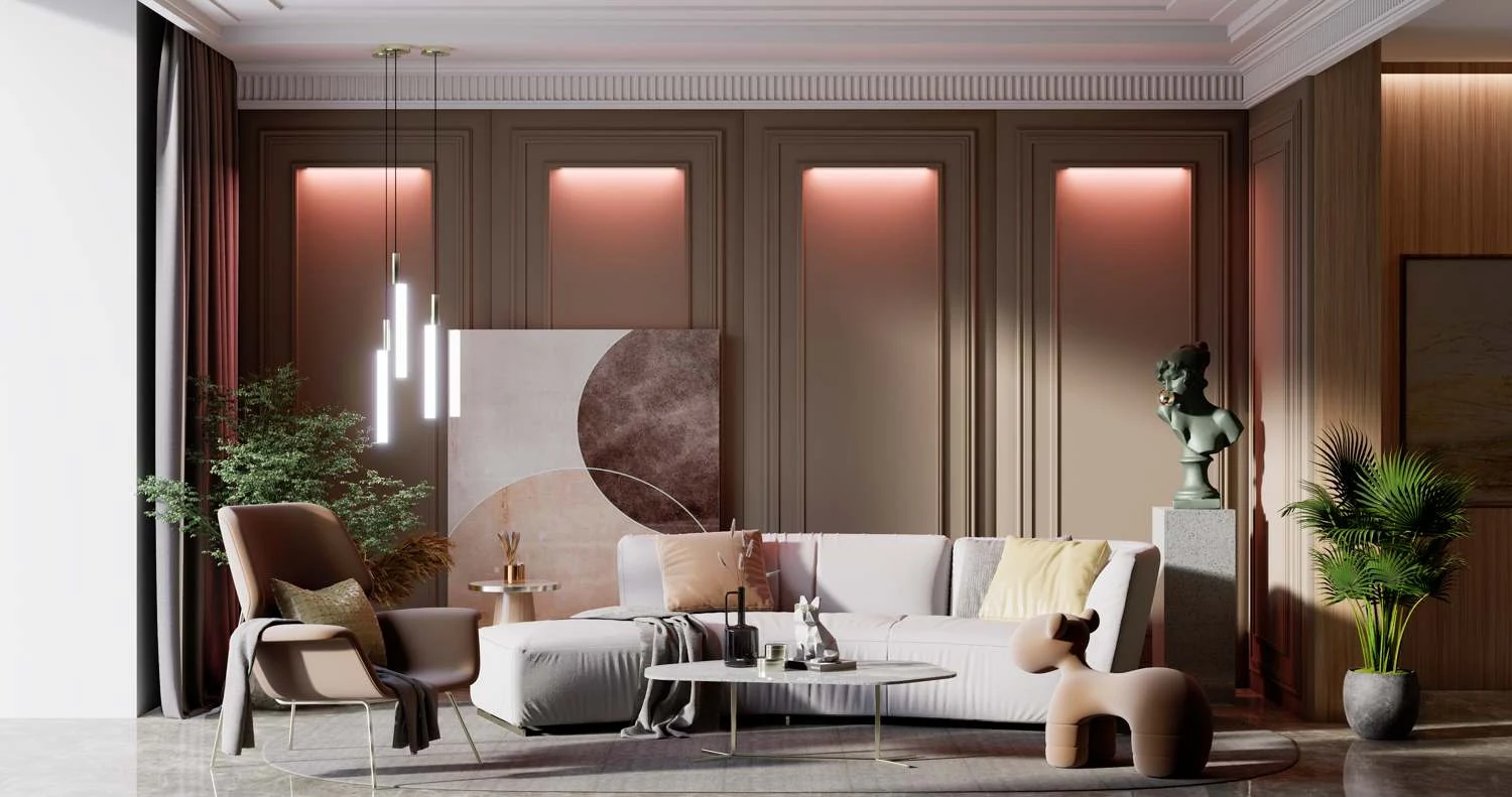 Salon classique contemporain